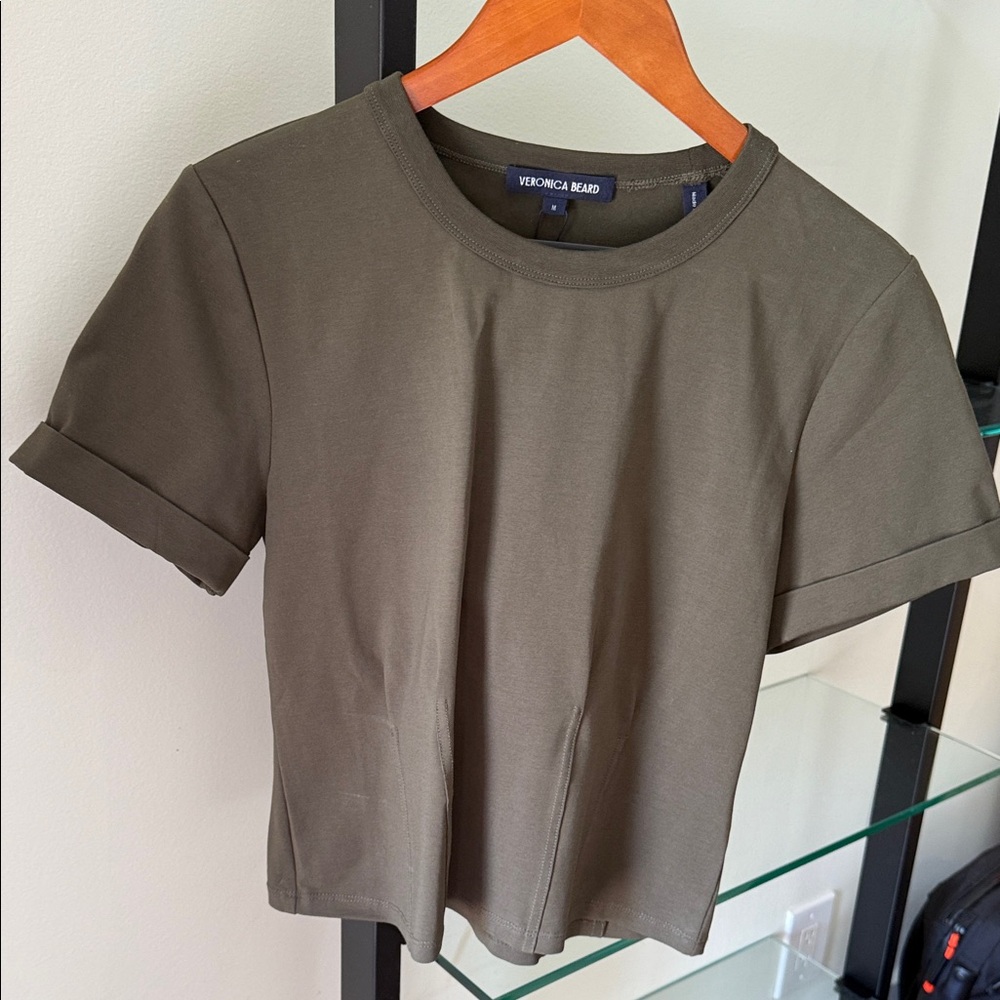 Veronica Beard Khaki Short Sleeve Tee New with Tags